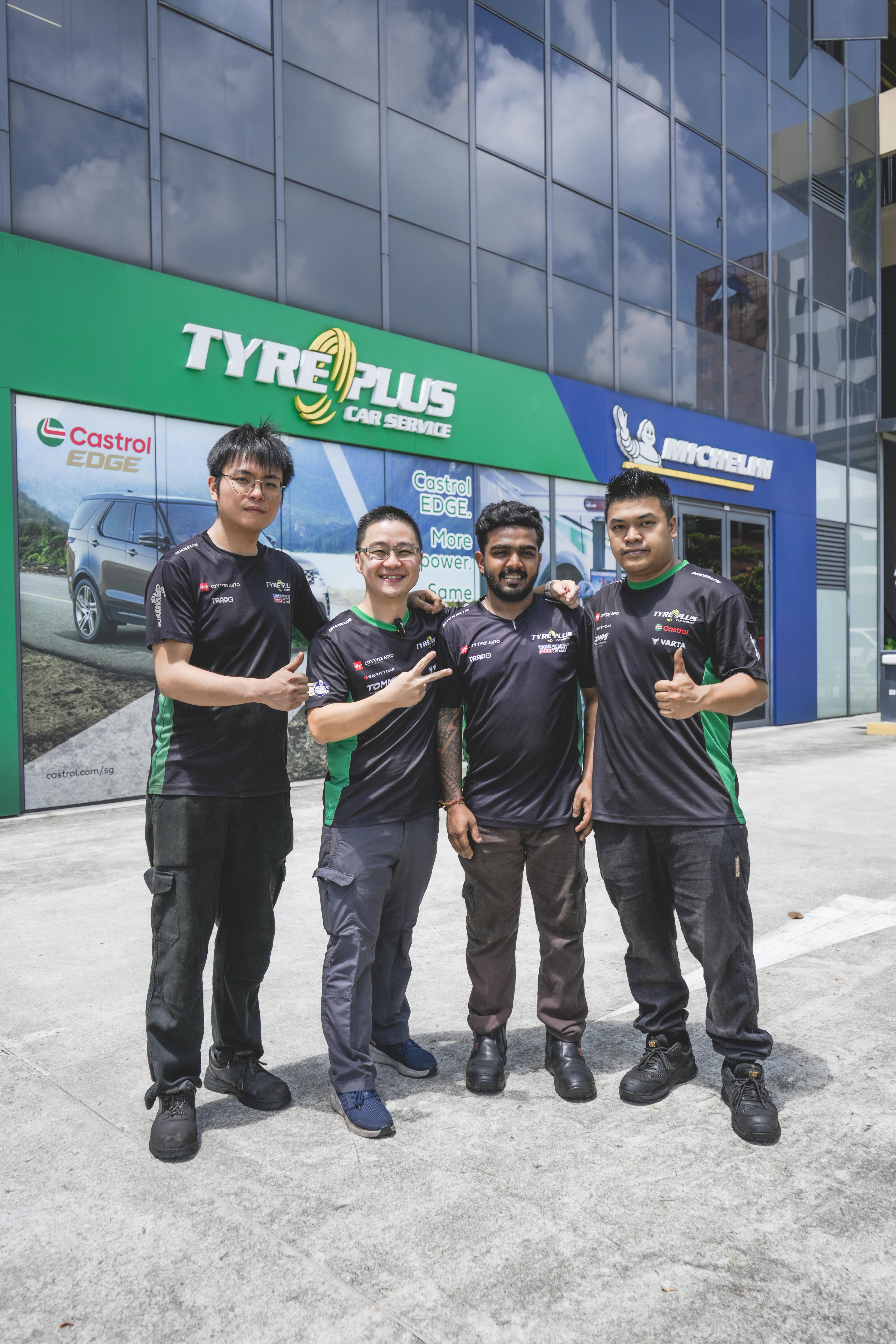 TYREPLUS Jurong team of technicians and service advisors at our Jurong West tyre shop