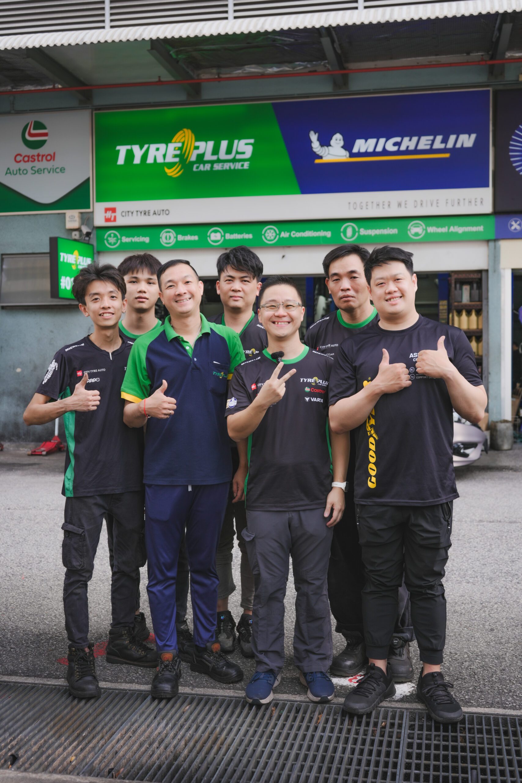 TYREPLUS Toh Guan team of technicians and service advisors at our Jurong East area tyre shop
