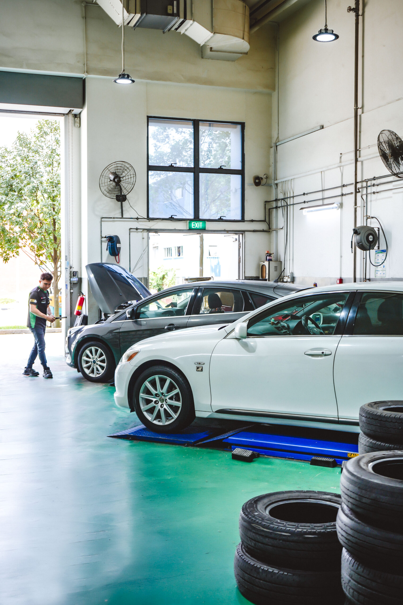 Tyre service bay at TYREPLUS Woodlands workshop